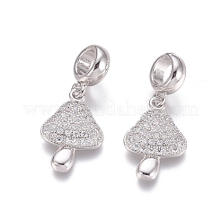 Charms pendenti europei in ottone con micro pavé di zirconi cubici&nbsp;ZIRC-E163-09P