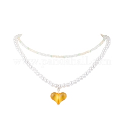 Ciondolo a forma di cuore in acrilico&nbsp;NJEW-JN05290-02
