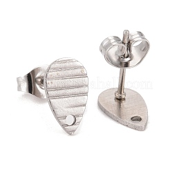 Boucles d'oreilles à tige en acier inoxydable 304 anti-ternissement&nbsp;STAS-O119-27P