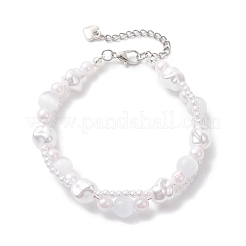 Armbänder aus Kunststoffimitat mit Perlen und Katzenaugenmuster für Damen&nbsp;BJEW-JB12912