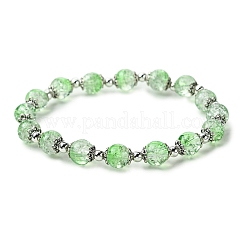 Braccialetti elastici con perline di vetro craquelé rotonde&nbsp;BJEW-JB11456-05