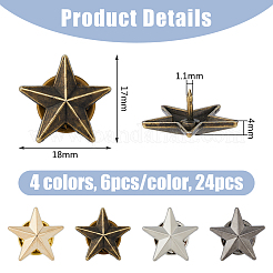 24 broche étoile en alliage 4 couleurs&nbsp;JEWB-FH0001-41