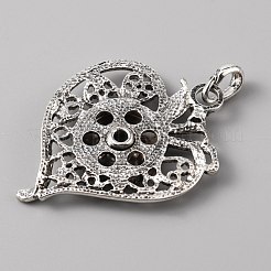 Legierungs-Strass-Anhänger zum Aufhängen mit Druckknopf für austauschbare Druckknopf-Anhänger zur Schmuckherstellung&nbsp;FIND-WH0045-87AS