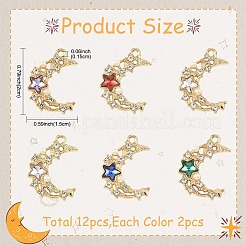 12 stücke 6 farben acryl strass anhänger&nbsp;FIND-YW0011-60