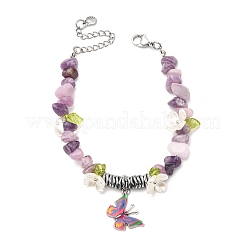 5 bracciale con ciondolo a farfalla in lega stampata&nbsp;BJEW-JB12404