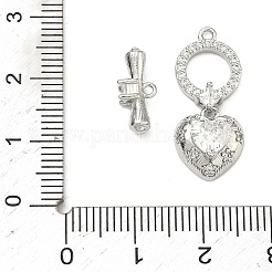 Fermoirs à bascule en laiton zircon cubique transparent&nbsp;KK-F934-05P