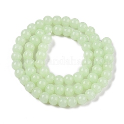 Abalorios de vidrio jade de imitación hebras&nbsp;GLAA-T032-J6mm-03
