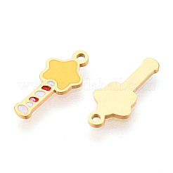 304 Edelstahl-Emaille-Anhänger&nbsp;STAS-T065-55G-02