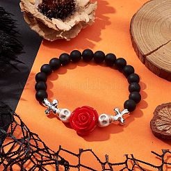 Bracelets en résine et turquoise synthétique&nbsp;BJEW-JB10757