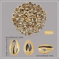 100 Stück galvanisierte natürliche Kauri-Muschelperlen&nbsp;BSHE-LT0001-05A