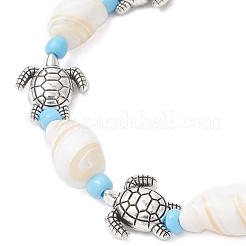Bracelets extensibles en coquillages naturels et perles en alliage sur le thème de l'océan pour hommes et femmes&nbsp;BJEW-JB12387-02