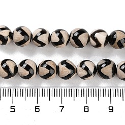Natürliche tibetische Wellenmuster-Dzi-Achat-Perlenstränge&nbsp;G-B084-A02-02