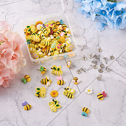 120 Stück DIY-Set zum Herstellen von Sofa-Schaumnägeln in Bienen- und Gänseblümchenform&nbsp;DIY-CD0001-12P