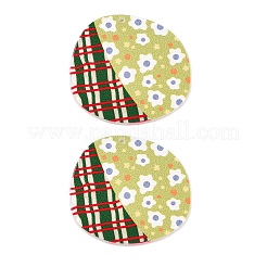 Pendenti in acrilico stampato a tema plaid&nbsp;OACR-T028-05B