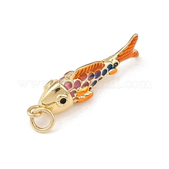 Pendentifs d'émail en laiton &nbsp;KK-L255-03G-A02