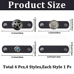 4 pièce 4 styles en cuir PU avec pinces à foulard en alliage&nbsp;FIND-CL0002-25