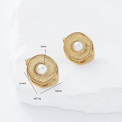Pendientes ovalados de acero inoxidable 304&nbsp;KJ0760