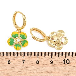Orecchini pendenti a cerchio in ottone con micro pavé di zirconi cubici&nbsp;KK-CBA8324-10G