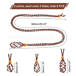 2Sets 2 Farben verstellbare geflochtene gewachste Kordel Makramee Beutel Halskette machen&nbsp;NJEW-PH0001-23