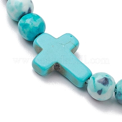 5 set di bracciali con perline intrecciate in pietre preziose sintetiche&nbsp;BJEW-JB11016