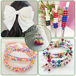 Cuentas de perlas de imitación de plástico abs de 150g y 5 colores&nbsp;KY-TA0001-44B