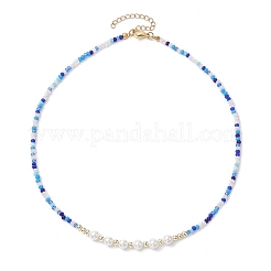Perle di vetro boho e collane di perle di conchiglia&nbsp;NJEW-JN04975