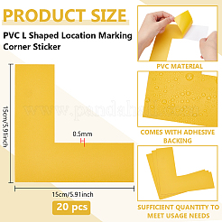 Adesivo angolare in PVC a forma di L per la marcatura della posizione&nbsp;DIY-WH0504-919C