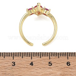 Offene Manschettenringe aus Messing mit Mikropavé und Zirkonia für Damen&nbsp;RJEW-L343-14G-01