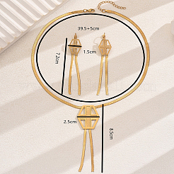 Edelstahl-Kreuzquasten-Halsketten- und Ohrring-Sets für Damen&nbsp;BL3761