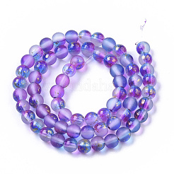 Brins de perles de verre peintes à la bombe givrée&nbsp;GLAA-N035-03B-C03