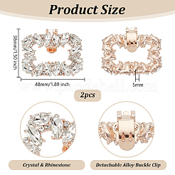 Legierung Kristall Strass Schuhschnalle Clips&nbsp;FIND-WH0021-88KCG