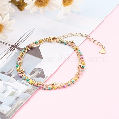 Bracciali multifilo in acciaio inossidabile smaltato 304&nbsp;BJEW-JB06153