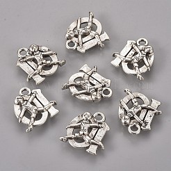 Tibetischer stil Aluminium Anhänger & Charms&nbsp;TIBEP-GC149-AS-RS