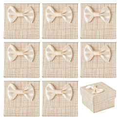 Boîtes de rangement carrées en carton pour bagues cadeaux&nbsp;CON-TAC0001-17F