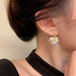 Pendientes de aro con flor y rhinestone de cristal de aleación redondos&nbsp;FS-WG443EB-01