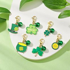 St. Patrick's Day Legierungs-Email-Anhängerdekorationen&nbsp;HJEW-JM02924