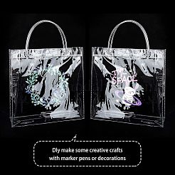 Sacchetto regalo in plastica pvc trasparente per san valentino con manico&nbsp;ABAG-WH0005-22