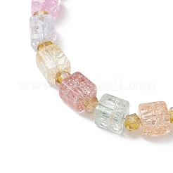 Armbänder aus Crackle-Glas und galvanisiertem Glasperlen für Damen&nbsp;BJEW-JB12833