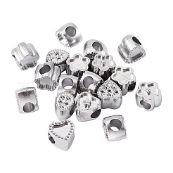 18 pz 9 stili 304 perline europee in acciaio inossidabile con strass&nbsp;STAS-TA0003-15