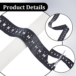 3 yarda de correas de remache de acero inoxidable y cuero sintético&nbsp;DIY-GF0013-43B