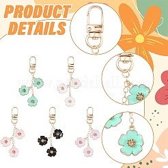 5 style de pendentif en alliage émaillé à motif floral&nbsp;HJEW-YW00305