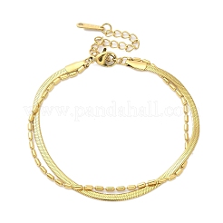 Schlangenkettenarmbänder aus 304 Edelstahl&nbsp;BJEW-C084-03G