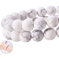 Mattierte natürliche Howlite-Perlenstränge&nbsp;G-PH0028-8mm-01