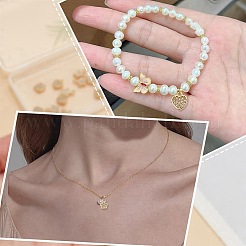 20 pièce 2 styles de breloques en laiton et zircone cubique transparente&nbsp;FIND-AR0005-22G
