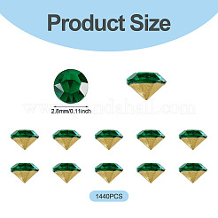 1 sacchetto di cabochon di strass in vetro con retro appuntito&nbsp;RGLA-TADJ0001-01A-05