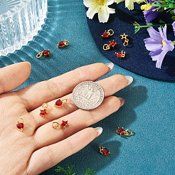 12 pièce 2 styles de breloques en laiton micro pavées en zircone cubique&nbsp;KK-TA0008-70G