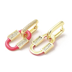 Orecchini pendenti a cerchio ovali in ottone dorato&nbsp;EJEW-L268-041G-02