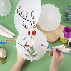 14 Stück 3 Stile DIY Blanko-Papier-Regenschirm&nbsp;DIY-CA0003-55