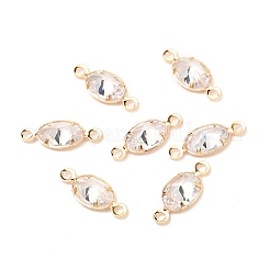 Connettori di collegamento in ottone con micro pavé di zirconia cubica trasparente&nbsp;ZIRC-K087-15KCG