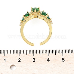 Verstellbare Manschettenringe aus Messing mit Mikropavé und Zirkonia&nbsp;RJEW-C131-02G